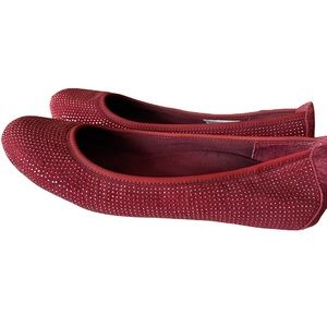 Vionic red sparkly flats. Size 10. Gently worn